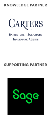 Image: knowledge partner - carters, supporting partner - sage.