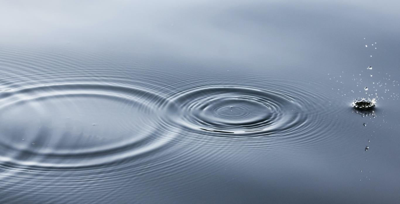 drop of water and ripples