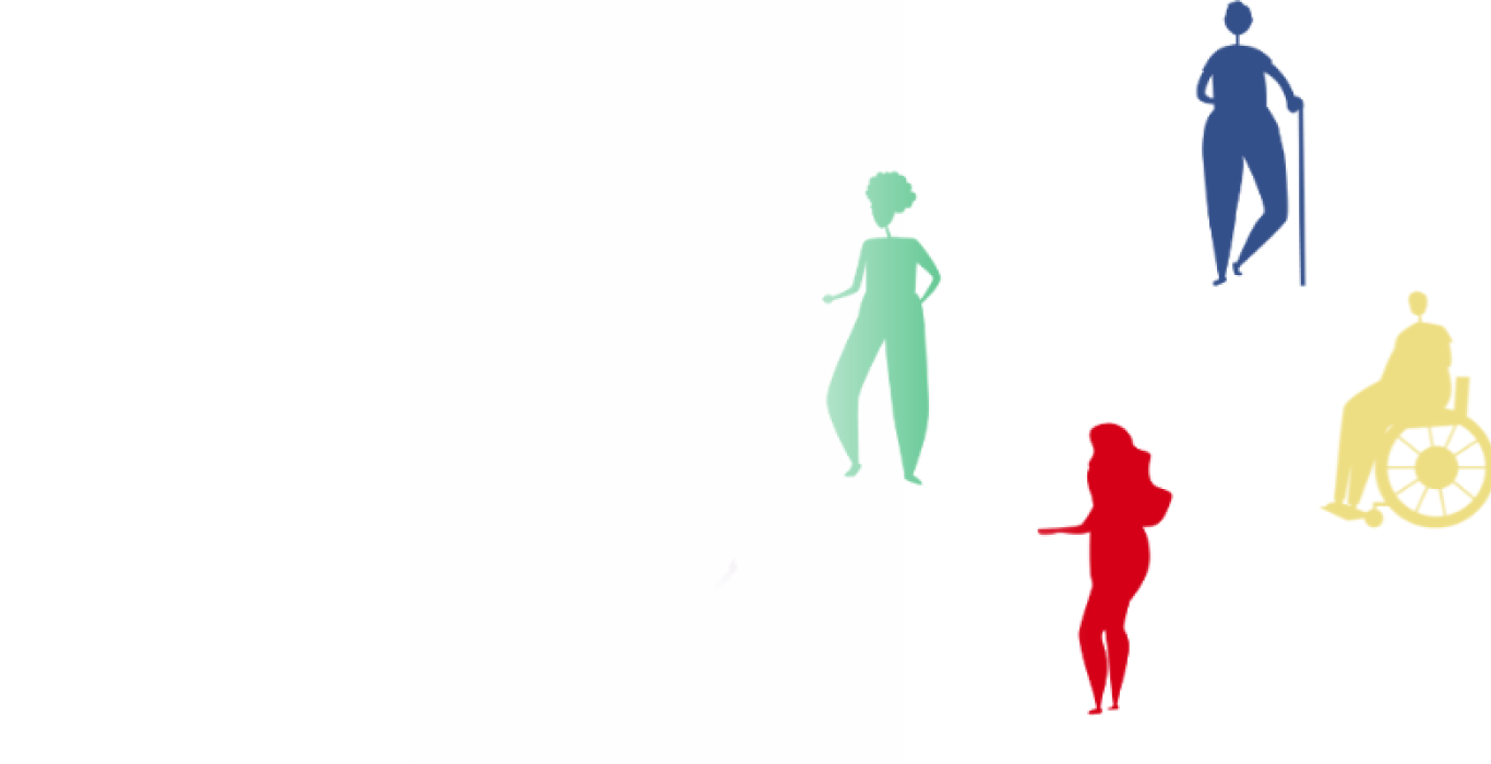 Image taken from the report cover showing illustration of diverse people (in shadow/character style)